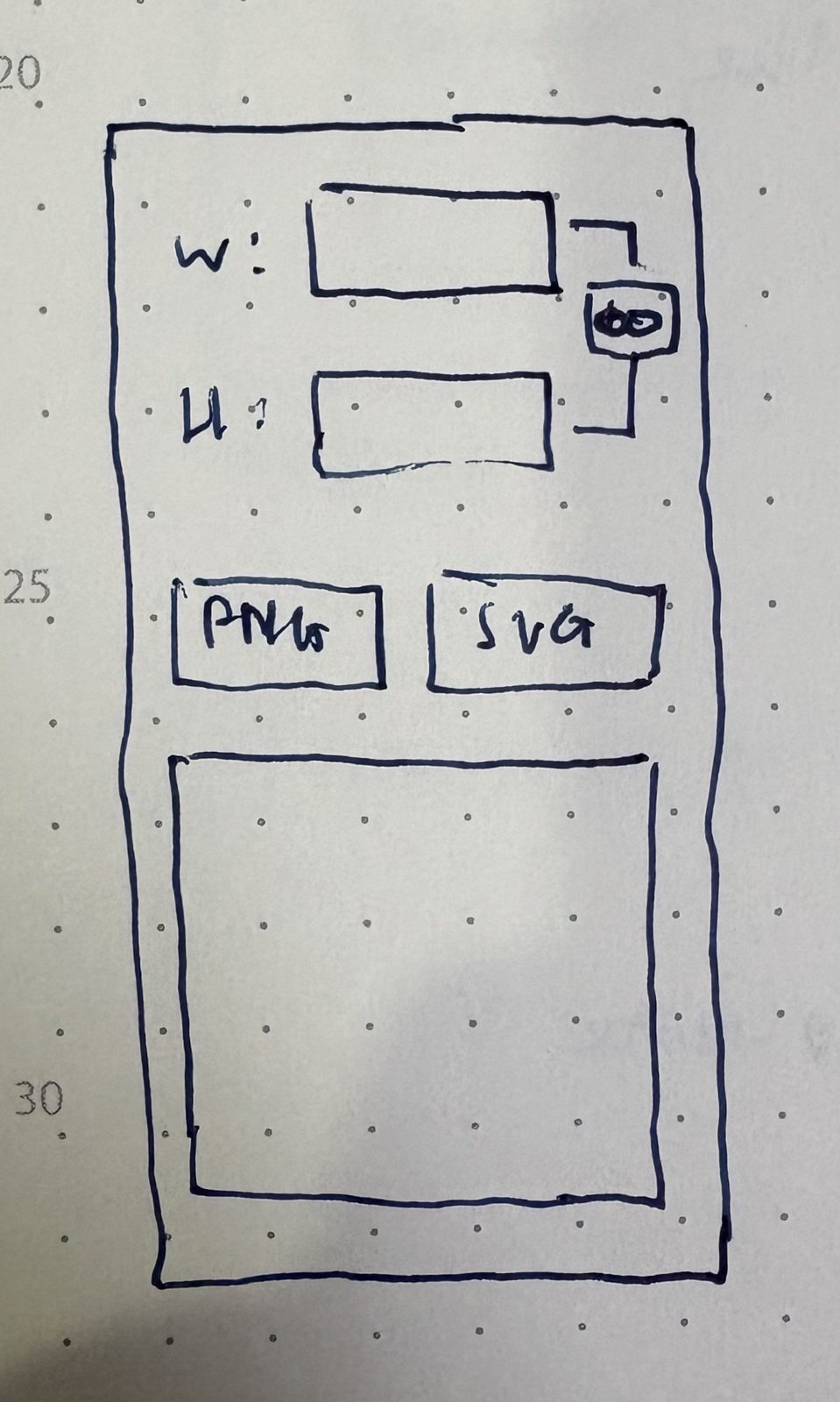 Notebook sketch of the PXL-Makr export panel